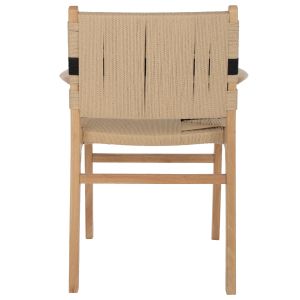 Garden chair rubber wood and rope Hm9324,01