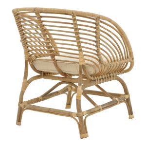 Garden armchair with cushion Diane Inart made of solid wood 71x46x80cm