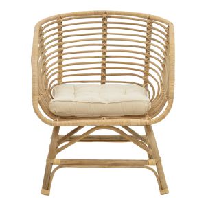 Garden armchair with cushion Diane Inart made of solid wood 71x46x80cm