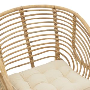 Garden armchair with cushion Diane Inart made of solid wood 71x46x80cm