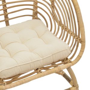 Garden armchair with cushion Diane Inart made of solid wood 71x46x80cm