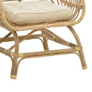 Garden armchair with cushion Diane Inart made of solid wood 71x46x80cm
