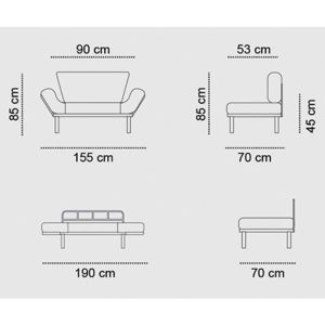 Double sofa bed 155x73x85cm