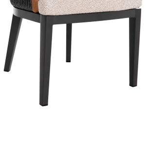 Double daybed Augustus Sm6452.01 aluminum - beige olefin - rope - teak armrests 169x169x71h