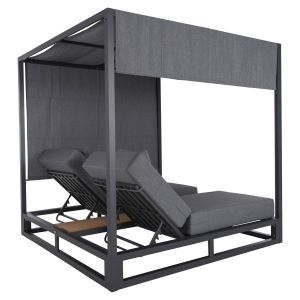 Double sun loungers in a cube with canopies Gallant, aluminum gray Hm6097.01 2x2x2 m