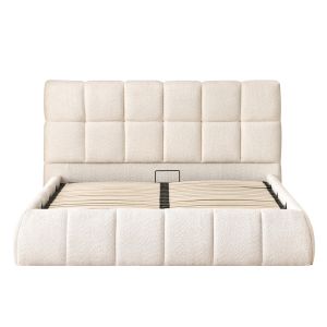 Двойно легло Eddy Hm731.03 бежово букле &amp; място за съхранение-матрак 160x200см.