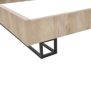 Elencia double bed in oak color with gray color 160x200cm