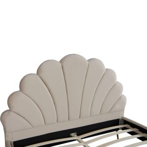 Double bed Felas beige fabric 160x200cm