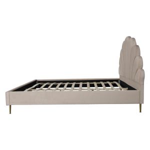 Double bed Felas beige fabric 160x200cm