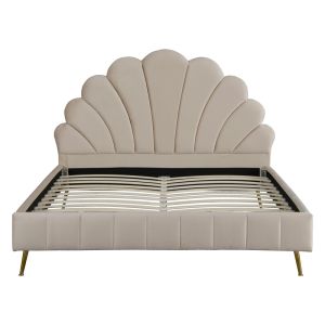 Double bed Felas beige fabric 160x200cm