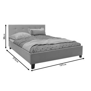 Mago Pu double bed in grey matt 150x200cm