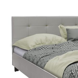 Mago Pu double bed in grey matt 150x200cm