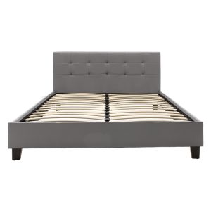 Mago Pu double bed in grey matt 150x200cm