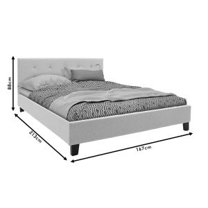 Double bed Mago beige textile 160x200cm