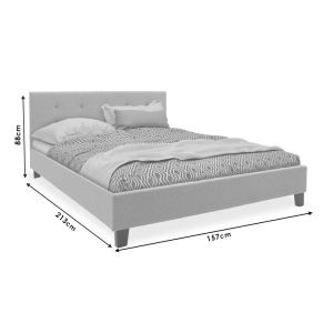 Double bed Mago damask beige textile 150x200cm