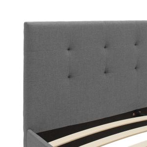 Mago double bed made of gray fabric textile 160x200cm