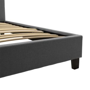 Mago double bed made of gray fabric textile 160x200cm