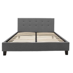Mago double bed made of gray fabric textile 160x200cm