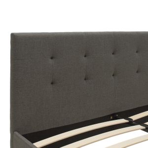 Mago double bed with dark gray fabric 150x200cm