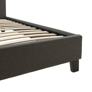 Mago double bed with dark gray fabric 150x200cm