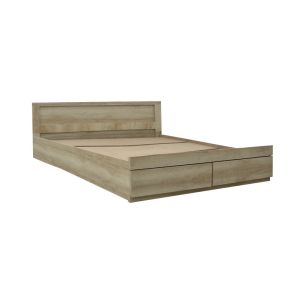 Nalos double bed with drawers, castillo/oak color, for mattress 140x200cm