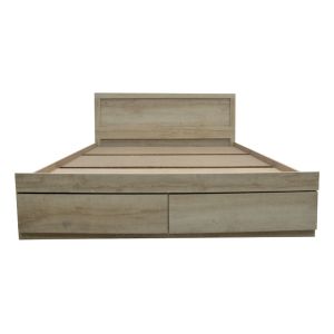 Nalos double bed with drawers, castillo/oak color, for mattress 140x200cm