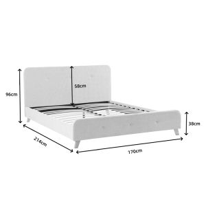 Double bed Restel gray fabric 160x200cm