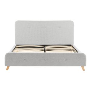 Double bed Restel gray fabric 160x200cm