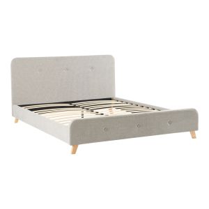 Double bed Restel gray-white fabric 160x200cm