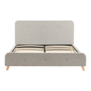 Double bed Restel gray-white fabric 160x200cm