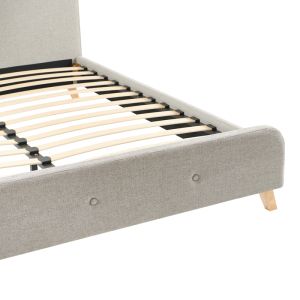 Double bed Restel gray-white fabric 160x200cm