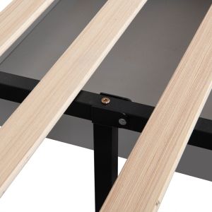 Double bed Veloty fabric dark gray with drawers 150x200cm