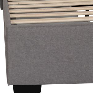 Double bed Veloty fabric dark gray with drawers 150x200cm