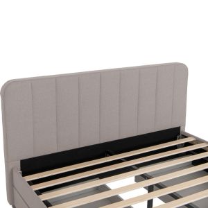 Veloty double bed with drawers, gray fabric, 150x200cm