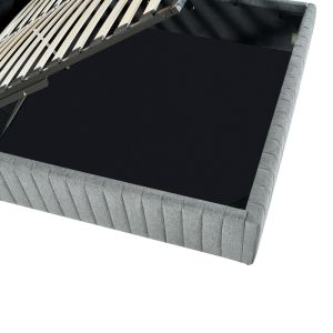 Double bed Zilin fabric charcoal 160x200cm