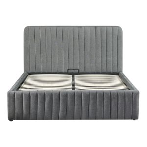 Double bed Zilin fabric charcoal 160x200cm
