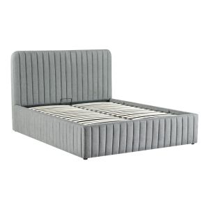 Double bed Zilin fabric charcoal 160x200cm