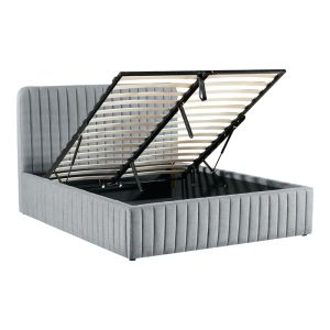 Double bed Zilin fabric charcoal 160x200cm
