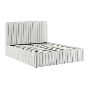 Double bed Zilin light gray fabric 160x200cm
