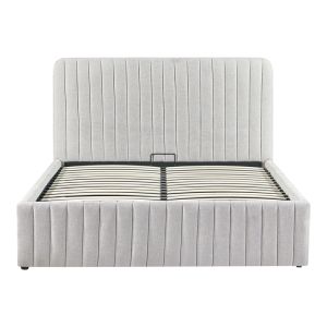 Double bed Zilin light gray fabric 160x200cm
