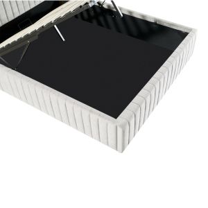 Double bed Zilin light gray fabric 160x200cm