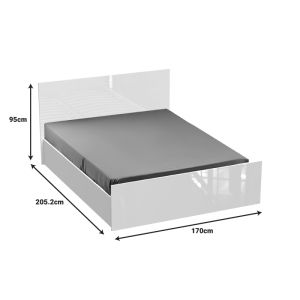 Double bed afina in white color 160x200cm