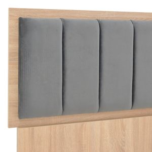 Double bed Monacol in natural with dark gray color 160x200cm