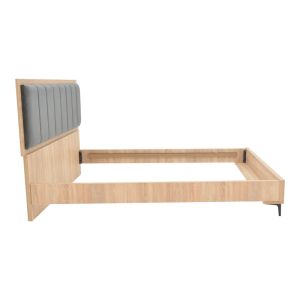 Double bed Monacol in natural with dark gray color 160x200cm