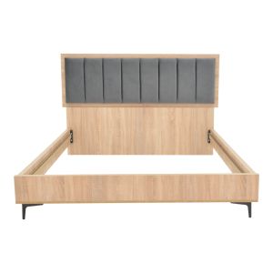 Double bed Monacol in natural with dark gray color 160x200cm