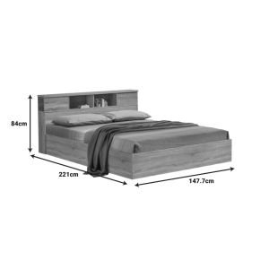 Double bed Olympus in light oak color 140x200cm