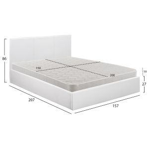 Двойно легло с матрак Bobbi Hm21271.01 бял Puс място за съхранение - за размери 150x200см.