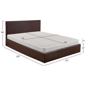 Двойно легло с матрак Bobbi Hm21271.02 кафяв Puс място за съхранение - за размери 150x200см.