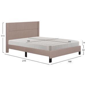 Двойно легло с матрак Trillop Hm21202.15 бежов плат - за размери 160x200см.