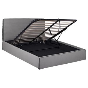 Двойно легло с матрак и място за съхранение Allie Hm21170 сив плат - за размери 160x200см.